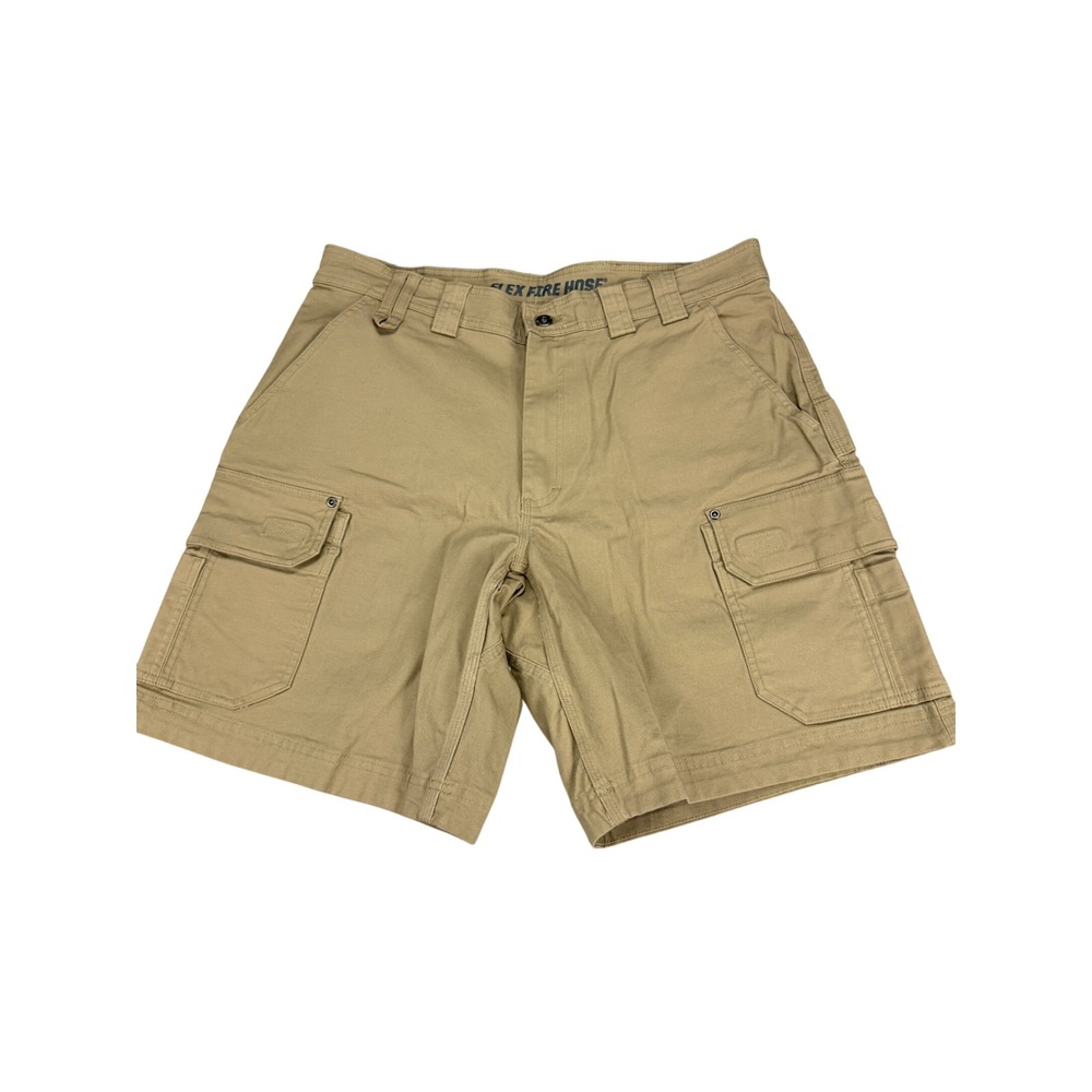 Duluth Trading Co Mens 36 Flex Fire Hose Relaxed Fit Cargo Shorts Khaki Tan